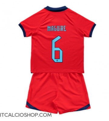Inghilterra Harry Maguire #6 Seconda Maglia Bambino Mondiali 2022 Manica Corta (+ Pantaloni corti)